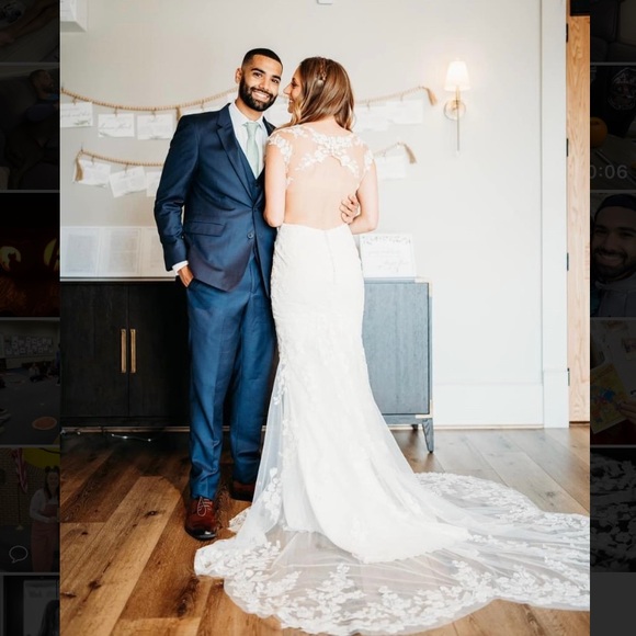 One of a Kind Open-back Wedding Dress!! - Picture 5 of 9